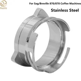 54mm 304 Stainless Steel Coffee Powder Receiving Rotatable Dosing Ring for Breville 870/878/880 Coffee Machines Barista 240313