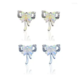 Charms WZNB 10Pcs Crystal Butterfly For Jewelry Making Bow Alloy Pendant Diy Earring Necklace Handmade Accessories Wholesale