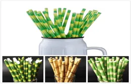 Palha de papel de bambu biodegradável, canudos de bambu ecológicos 25 unidades por lote para uso em festa, canudo descartável em promoção1108664