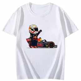 Mini F1 Tshirt Summer Men Men's Clothing Women Short Sleeve Tee-Shirt fi Kawaii Automobile Race Thirt Tops Women Streetwear X725#