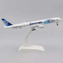 Metallflugzeugmodell 20 cm 1 400 Egyptair Boeing 777 Nachbildung mit Fahrwerk Legierungsmaterial Luftfahrtsimulation Jungengeschenk 240319