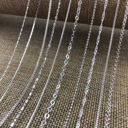 Whole 120pcs lot Mix 10 style Metal Silver Plated Necklaces Chain Diy Fashion Jewelry Necklace For Women Girl Fitting Lobster 340R