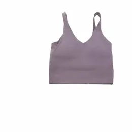 Выровнять майку U Бюстгальтер для йоги Экипировка Женская летняя сексуальная футболка Твердые сексуальные укороченные топы с рукавами Fi Жилет lemom i8JW #