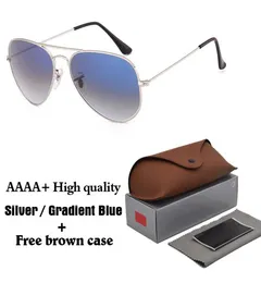 1 stücke Qualität Marke Designer Männer Frauen Sonnenbrille Pilot Sonnenbrille Metall Rahmen farbverlauf Glas Linsen oculos de sol mit fällen4771114