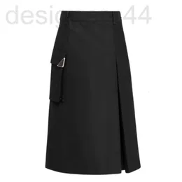 Skirts designer 23SS FW Women Designer Technical Canvas Skirt With Sign Vintage Female Custom Split Long A-line Dresses 5IW1