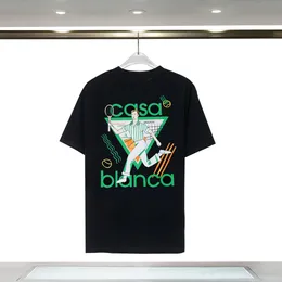 Polo Casa Blanca Mens T Shirt 2024 Summer American Fashion Märke brev tryckt Pure Cotton Double Garn Kort ärm T-shirt 5Tzm