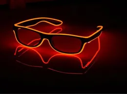 Blinkende EL-Draht-LED-Brille, leuchtende Party, dekorative Beleuchtung, klassisches Geschenk, helle LED-Licht-Party-Sonnenbrille, 12 Stück / Los9836029