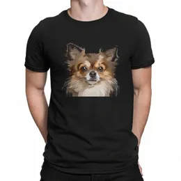 Mężczyźni LG Haired T koszule Chihuahua Pet Dog Miłośnicy czyste Cott Ubrania Vintage Tree Tee Shirt Nowe t-shirty W3YN#