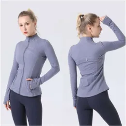 Giacca da yoga smerigliata reversibile Lu per capispalla da donna sportivo con colletto stretto e clip con cerniera superata