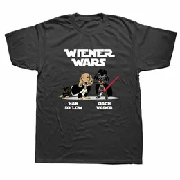 Wiener Wars Funny Dachshund T Shirts 그래픽 캐주얼 Fi Cott Streetwear Short Sleeve Summer Men 대형 T 셔츠 W99E#