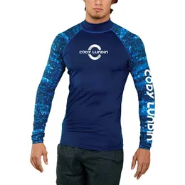 Homens Swimwear Masculino Proteção UV Calças Rashguard Homens Manga Longa Maiô Swim Rash Guard Secagem Rápida Surf Camiseta Natação Mergulho Codylundin 24327