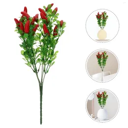 장식용 꽃 4pcs 플라스틱 시뮬레이션 후추 꽃다발 내구성 가짜 칠리