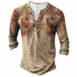 الرجال العتيقة القمصان العرقية الغربية طباعة الأزهار العرقية تي شيرات كلاسيكية عصرية v-neck بعقب lg tees tees streetwear q3ku#