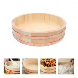 أدوات المائدة مجموعات السوشي Bibimbap الخشبية برميل حاوية حاوية الأرز مع غلاف خلط الصنوبر اليابانية الكورية