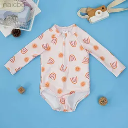 Jednoczęściowe Happyflute nowe 10-20 kg dziewczyny One Piece UPF50+ Lato Swimpit Leth Strask Cute Baby Princess Beach Płyncie