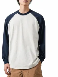 Dukeen 260G waga ciężka Raglan-Sleeve T Koszule dla mężczyzn jesiennych załogów LG
