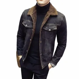2021 осень и зима Мужская легкая джинсовая куртка из ягненка Veet Тонкая куртка Джинсовая куртка Veet Jean Coat Мужская повседневная джинсовая верхняя одежда D4XJ #