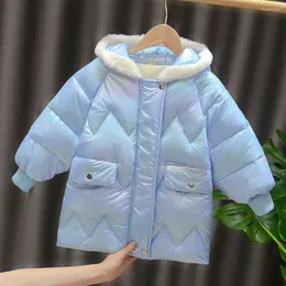 Пуховое пальто Halilo для девочек, зимнее утолщенное теплое бархатное пальто с капюшоном, детская одежда, детская верхняя одежда, куртки, рождественские парки для малышей
