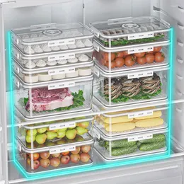 Garrafas de armazenamento pão com fivelas caixa tiras de vedação de silicone capacidade geladeira para bolinhos herméticos