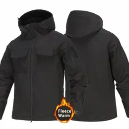 giacche militari impermeabili da uomo all'aperto pelle di squalo soft shell cargo cappotto militare multi-tasca resistente all'usura giacca tattica con cappuccio H6I5 #