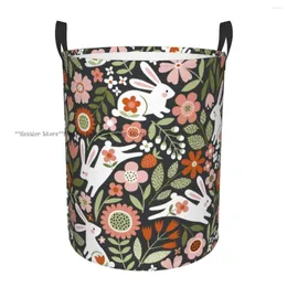 Laundry Bags Foldable Basket For Dirty Clothes Cute Easter Forest Plant Storage Hamper Kids Baby Home Organizer