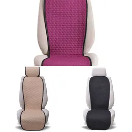 Raw Silk Cushion Cover Summer Car Seat Cover Skidproof Front Lear Linen Linen Protector Universal Car Cushion Set 안티 슬립 와셔 매트 자동차 액세서리