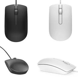 Mouse novo para dell ms116 óptico confiável com fio usb roda de rolagem 2 botões preto branco