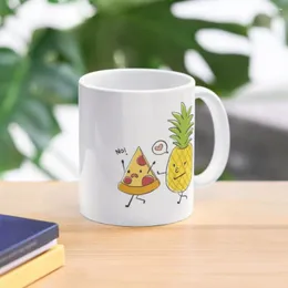 Mugs Pizza Running Away From A Pineapple Coffee Mug Set Breakfast Ceramic Cups