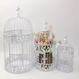Porta gabbie per uccelli vintage bianco e nero europeo Moda gabbia per uccelli in ferro cannella decorazione di nozze oggetti di scena decorazione decorativa 1665651