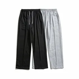 2023 Frühling Neue Männer Baggy Jogginghose Koreanische Fi Streetwear Hellgrau Gerade Breite Bein Hosen Casual Hosen Männliche F1aD #