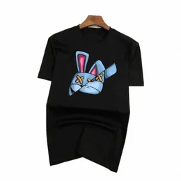 COTT TOPS Funky Brunny Bunny Funny Cratos Short Sleeve Men Pervalicaly Street Thirts Lough Eversive Tees Treasable T3yp#