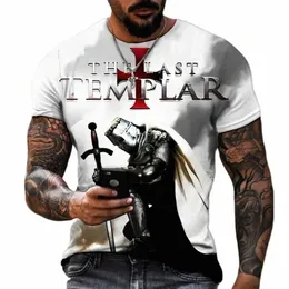 Summer Fi Templar 3D Tryckt herr t-shirt street harajuku cross tshirt för män kort ärm överdimensionerad tshirt vintage topp b6an#