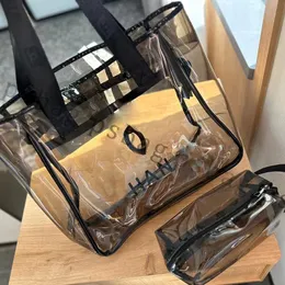 Pembe Sugao Toe Toe Bag Omuz Çantası Çanak Çantalar Moda Lüks Lüks Büyük Kapasite Yüksek Kalite Açık Şeffaf Jöle Çantası 2pcs/Set WXZ-240325-75