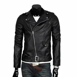 The Walking Dead Negan Cosplay Giacca Punk Uomo PU Giacca in pelle Moto Fi Slim Fit Cappotto in pelle S15L #