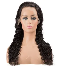 Hög kvalitetsvettvingel 100 jungfruligt människohår 26 30 tum Deepwave HD transparent frontal peruk 180 densitet 13x6 Deep Wave Lace Front Wi8522906