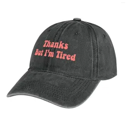 Boinas Obrigado, mas estou cansado - Castle TV Show Chapéu de cowboy Hard Anime Trucker Hats para homens e mulheres