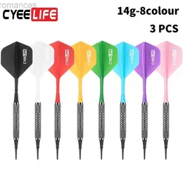 Darts CyeeLife 14g Professional Soft Tip Darts set With Conjoined flights for Electronic dartboard 24327