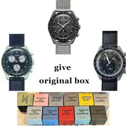 Часы Planet Moons Watch Gift BOX Роскошные модные кварцевые часы для мужчин Оригинальные нейлоновые наручные часы Mercury James Master Saturn AAAA