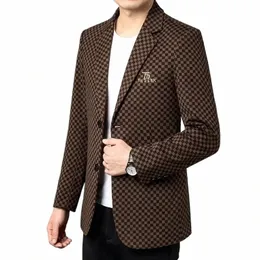 2023 nuovi uomini coreani Versi di Fi Busin Gentleman presieduto il British Style Leisure Office Slim Wedding Blazer P7ra #