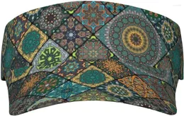 Top Caps Sport Sun Visor Hat Soyut Doku Desen Beyzbol Spor Salonu için Ayarlanabilir Kapak