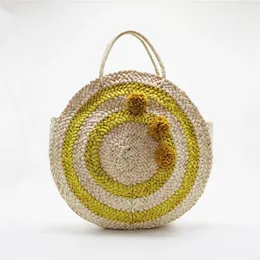 Shoulder Bags 2024 Casual Rattan Women Handbags Wicker Woven Hand Bag For Desingner Luxury Beach