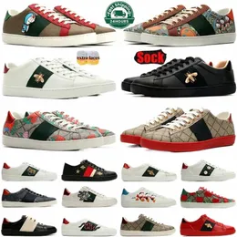 Guice Designer Italian Luxury Canvas Shoes Low Men Men and Women's Nasual Shigries Tigered Aceproed Ace Bee White Green Red Striped Men Shoes Walking Shoes