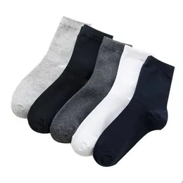 Mens Socks Pairs/Lot Large Size Men Cotton 42 43 44 45 46 47 48 Solid Color Fashion Casual High Quality Classic Business Male Drop Del Otp3L