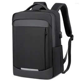 Рюкзак мужской деловой водонепроницаемый 17-дюймовый ноутбук с зарядкой через USB Мужская дорожная многофункциональная сумка для компьютера