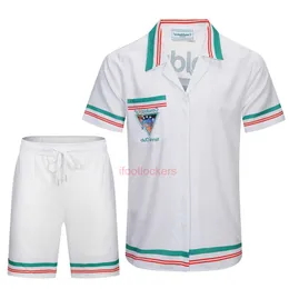 Polo Casa Blanca Mens T Shirt Mens Shirt Set Spring/Summer Short Sleved Printed Beach Shirt Cardigan Shirt