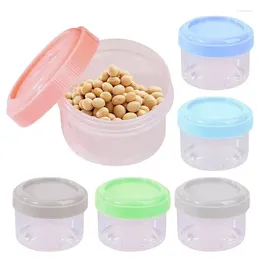 Storage Bottles 6pcs Mini Clear Plastic Jars Condiment Container With Lid Kitchen Salad Dressing Sauce Sugar Salt Small Food Containers