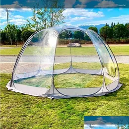 Tendas e abrigos ao ar livre Tenda Matic Transparente Starry Bubble House Cam Up Sun Room Online Celebridade Pátio Yurt Drop Delivery Dhywb