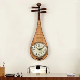 Zegary ścienne chiński zegar lutny w stylu Silent salon duży dom vintage w stylu art deco