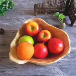 Kalibre 25-29cm Yenilikçi Kök Oyma Ev Depolama Meyve Tabağı Ahşap Kase Meyve Tabak Fıstığı Cips Dish doğal ahşap