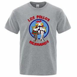 Los Pollos Hermanos面白い印刷物Tシャツの男性fiカジュアルな半袖夏コット通気性Tシャツチキンブラザーズティー1148＃